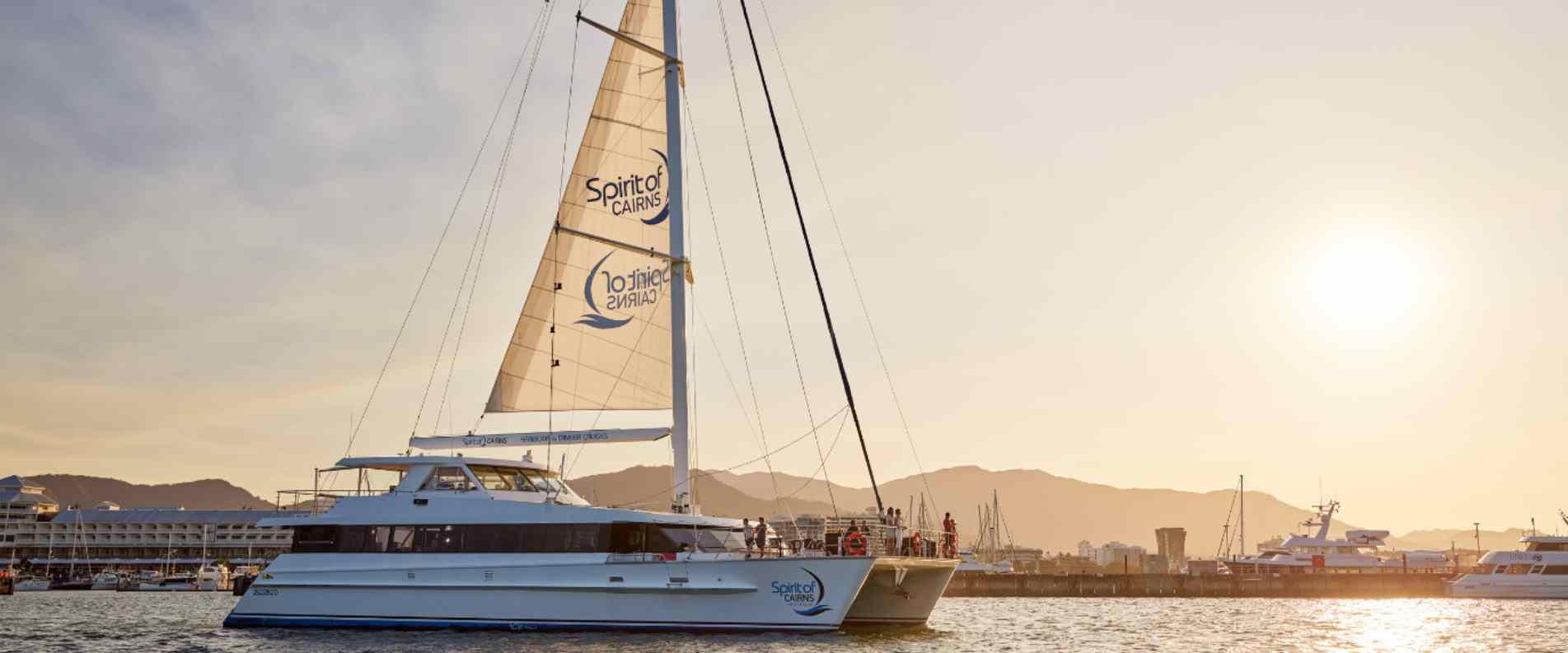 yacht in the cairns harbour 