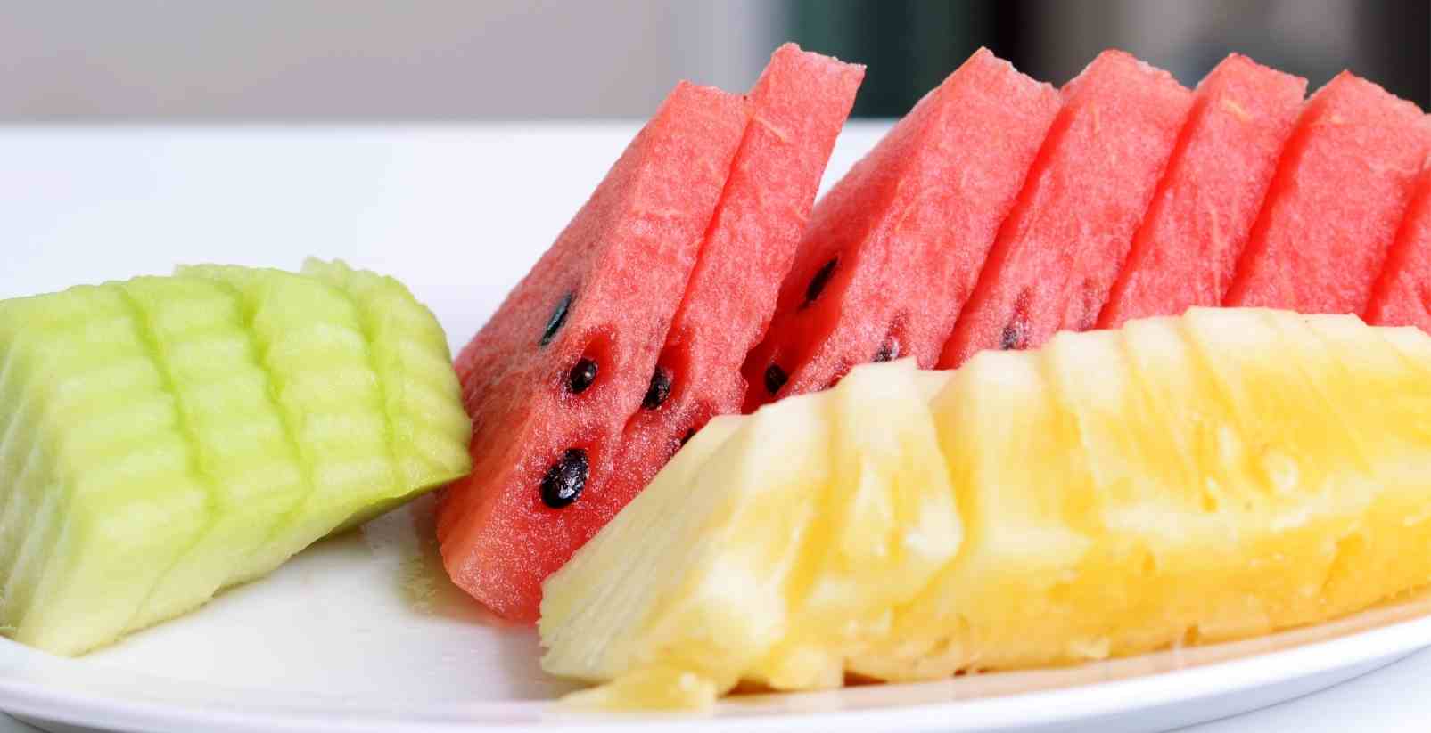 Fresh fruit on plate